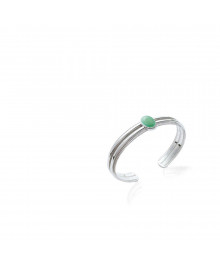 Jonc Femme - Argent 925 - Aventurine - Longueur : 58 cm