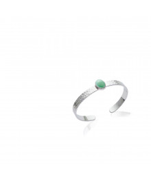 Jonc Femme - Argent 925 - Aventurine - Longueur : 58 cm
