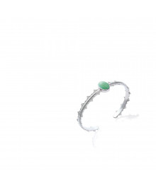 Jonc Femme - Argent 925 - Aventurine - Longueur : 58 cm