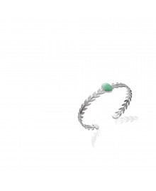 Jonc Femme - Argent 925 - Aventurine - Longueur : 58 cm