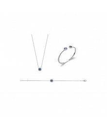 Jonc Femme - Argent 925 - Oxyde de zirconium - Longueur : 58 cm
