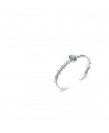 Jonc Femme - Argent 925 - Labradorite - Longueur : 58 cm