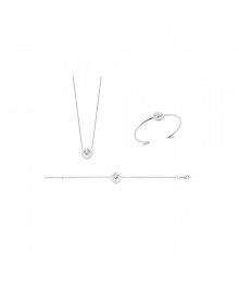 Jonc Femme - Argent 925 - Oxyde de zirconium - Longueur : 58 cm