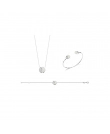 Jonc Femme - Argent 925 - Nacre - Longueur : 58 cm