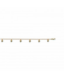 Chaine de chevillle Femme - Plaqué Or - Longueur : 23 cm