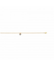 Chaine de chevillle Femme - Plaqué Or - Oxyde de zirconium - Longueur : 25 cm