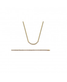 Bracelet Femme - Plaqué Or - Oxyde de zirconium - Longueur : 18 cm