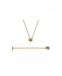 Collier Femme - Plaqué Or - Oxyde de zirconium - Longueur : 45 cm