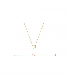 Collier Femme - Plaqué Or - Oxyde de zirconium - Longueur : 45 cm