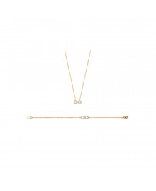 Bracelet Femme - Plaqué Or - Oxyde de zirconium - Longueur : 18 cm