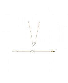 Bracelet Femme - Plaqué Or - Oxyde de zirconium - Longueur : 18 cm