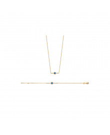 Collier Femme - Plaqué Or - Oxyde de zirconium - Longueur : 45 cm