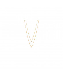 Collier Femme - Plaqué Or - Oxyde de zirconium - Longueur : 45 cm