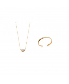 Collier Femme - Plaqué Or - Oxyde de zirconium - Longueur : 45 cm