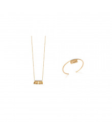 Jonc Femme - Plaqué Or - Oxyde de zirconium - Longueur : 56 cm