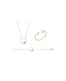 Jonc Femme - Plaqué Or - Oxyde de zirconium - Longueur : 58 cm