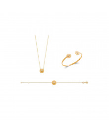 Jonc Femme - Plaqué Or - Oxyde de zirconium - Longueur : 58 cm
