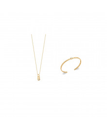 Jonc Femme - Plaqué Or - Oxyde de zirconium - Longueur : 58 cm