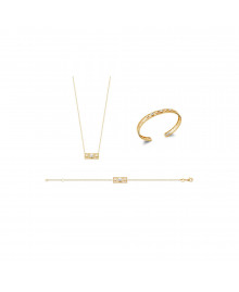 Jonc Femme - Plaqué Or - Oxyde de zirconium - Longueur : 58 cm