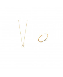 Jonc Femme - Plaqué Or - Agate - Longueur : 58 cm