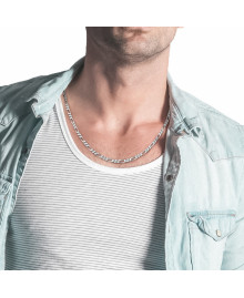 Chaine Homme - Argent 925 - Cheval alternée 1+2 - Largeur : 3,5 mm - Longueur : 45 cm
