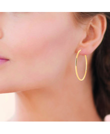 Créoles Femme - Plaqué Or - Largeur : 60 mm