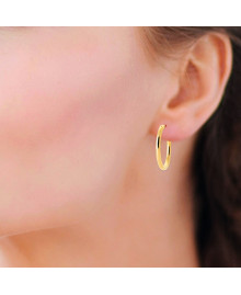 Créoles Femme - Plaqué Or - Largeur : 30 mm