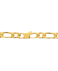 Chaine Homme - Plaqué Or - Cheval alternée 1+3 - Largeur : 4 mm - Longueur : 60 cm